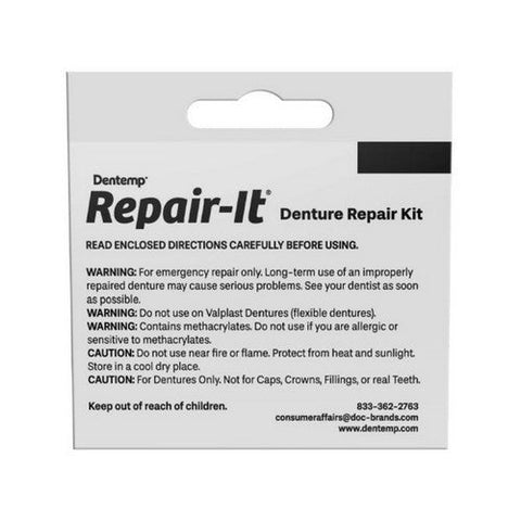 Dentemp, Repair-It Denture Repair Kit, 3 Repairs / 2.83 Grams Dentemp