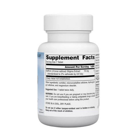 Source Naturals, Serene Science Saffron Extract, 15mg 30 Tabs Source Naturals