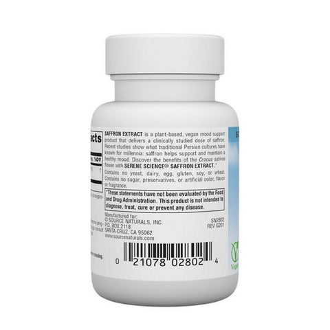 Source Naturals, Serene Science Saffron Extract, 15mg 60 Tabs