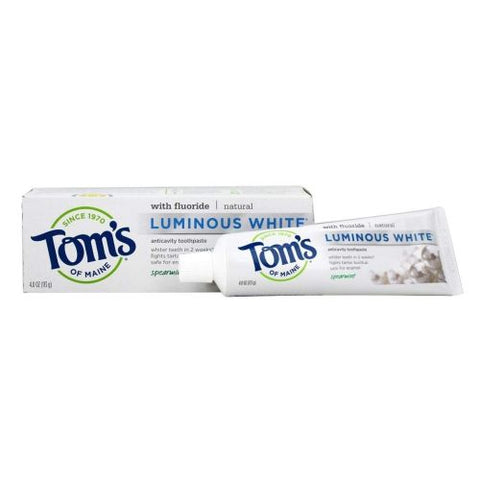Tom's Of Maine, Luminous White Anticavity Toothpaste With Fluoride Clean Mint, Clean Mint 4 Oz