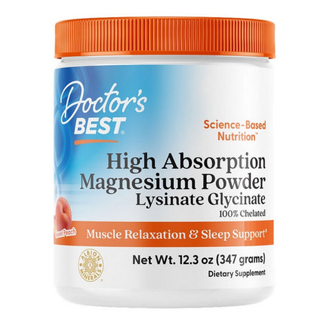 Doctors Best, Magnesium Powder Peach Flavored, 347 Grams