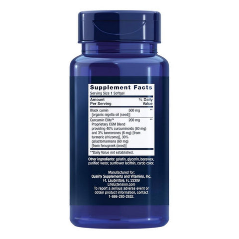 Life Extension, Black Cum in Seed Oil & Curcumin Elite Turmeric Extract, 60 soft gels