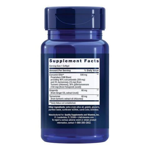 Life Extension, Advanced Curcumin Elite Turmeric Extract Ginger & Turmerones, 30 Softgels