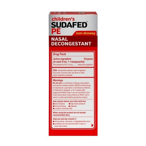 Sudafed Pe, Children's Nasal Decongestant Liquid Berry, 4 Oz Sudafed Pe