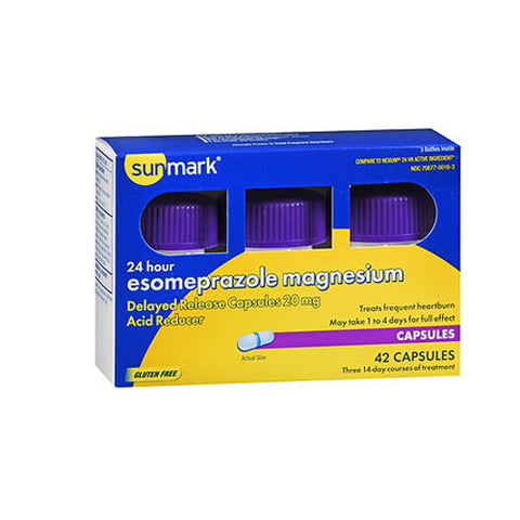 Sunmark, Esomeprazole Magnesium, 20 mg, 42 Caps