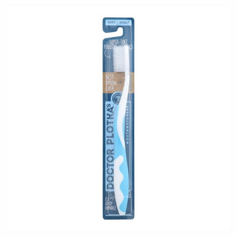 Doctor Plotka's, Extra Soft Flossing Toothbrush, Blue 1 Each