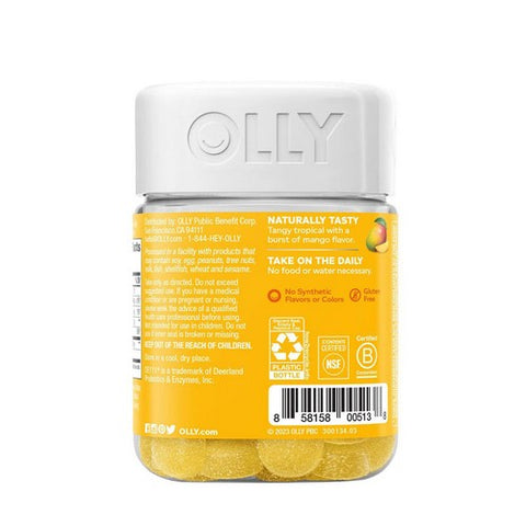 Olly, Probiotic Chewable Gummies For Immune And Digestive Support Tropical Mango, 0, 50 Gummies