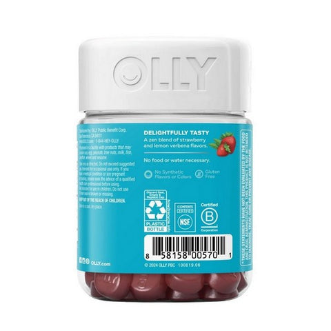 Olly, Stress Gummies With Gaba L-Theanine And Lemon Balm Berry Verbena, 0, 42 Count