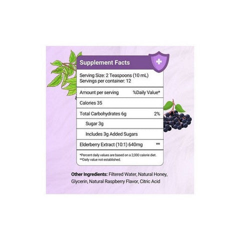 Herbion Naturals, Elderberry Syrup Raspberry, 4 Oz Herbion Naturals