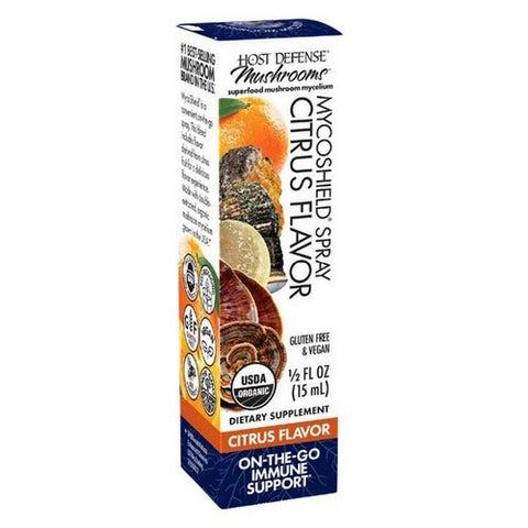 Host Defense, MycoShield Spray Citrus Flavor, 0.5 Oz