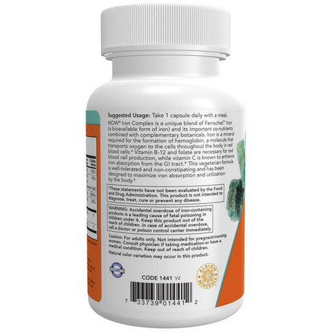 Now Foods, Iron Complex Caps, 100 Veg Caps Now Foods
