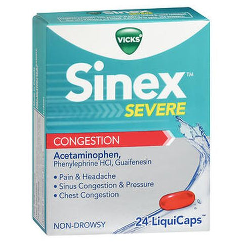Sinex, Severe Congestion LiquiCaps, 24 Tabs