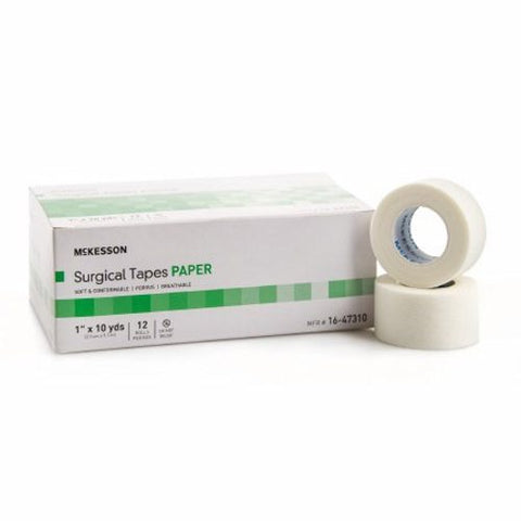 McKesson, Medical Tape White 1 Inch X 10 Yard Paper NonSterile 16-47310, Case Of 12