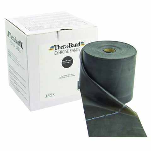 Thera-Band, Exercise Resistance Band Thera-Band  Black 5 Inch X 50 Yard X-Heavy Resistance, 1 Each