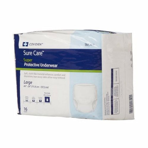 Cardinal, Unisex Adult Absorbent Underwear Super Pull On with Tear Away Seams Large Disposable Heavy Absorbency, Pack Of 16