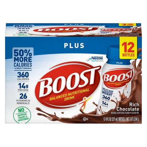 Nestle Healthcare Nutrition, Boost Plus Nutritional Drink Rich Chocolate, 8 Oz