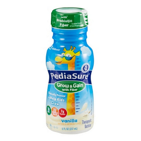 Abbott Nutrition, Pediatric Oral Supplement PediaSure  Grow & Gain with Fiber Vanilla Flavor 8 oz. Bottle Ready to Use, Count of 24