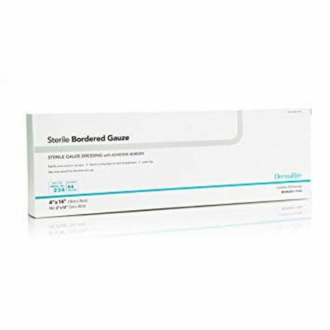DermaRite, Adhesive Dressing DermaRite  4 X 14 Inch Gauze Rectangle White Sterile, Box Of 25