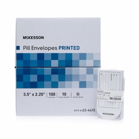McKesson, Pill Envelope McKesson White 2-1/4 X 3-1/2 Inch, Box Of 10