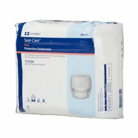 Cardinal, Unisex Adult Absorbent Underwear Sure Care Plus Pull On with Tear Away Seams X-Large Disposable Heav, Count of 14
