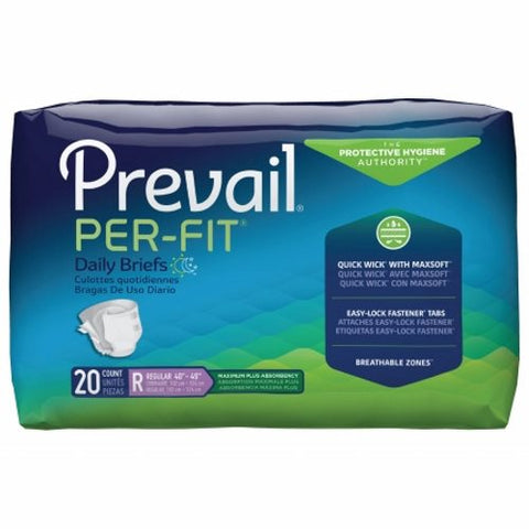 First Quality, Unisex Adult Incontinence Brief Per-Fit Maximum Plus Regular Disposable Heavy Absorbency, Count of 20