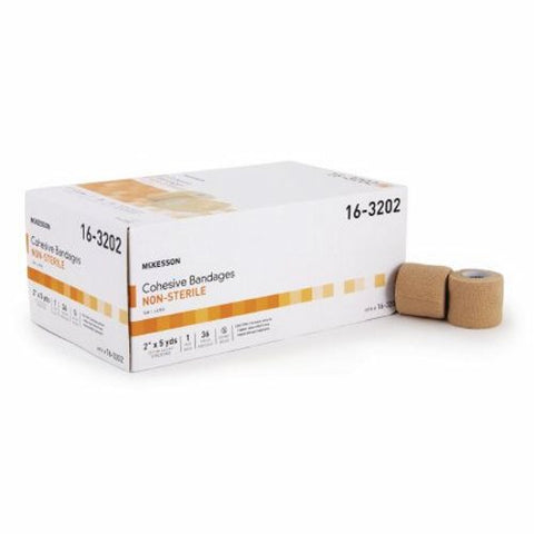 McKesson, Cohesive Bandage 2 Inch X 5 Yard Self-adherent Closure Tan NonSterile 16-3202, 1 Pack