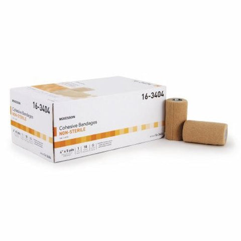 McKesson, Cohesive Bandage 4 Inch X 5 Yard Self-Adherent Closure Tan 16-53414, Case Of 18