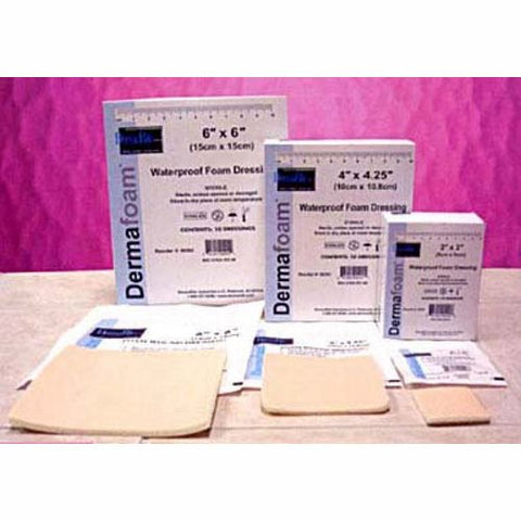 DermaRite, Foam Dressing 4 X 4-1/4 Inch Sterile, Box Of 10