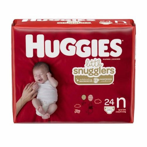 Kimberly Clark, Unisex Baby Diaper Huggies  Little Snugglers Newborn Disposable Heavy Absorbency, Pack Of 24
