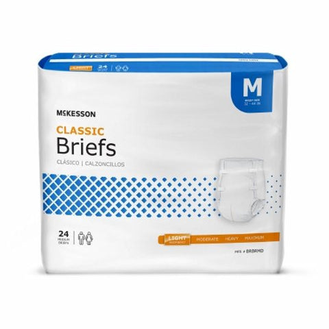 McKesson, Unisex Adult Incontinence Brief Classic Medium Disposable Light Absorbency, Count of 24