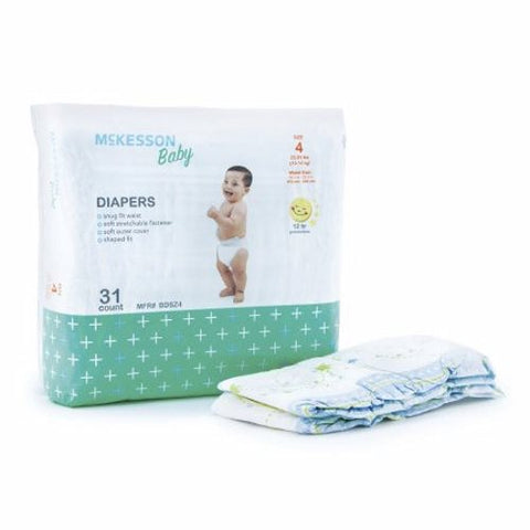 McKesson, Unisex Baby Diaper Size 4 Disposable Heavy Absorbency, Count of 4