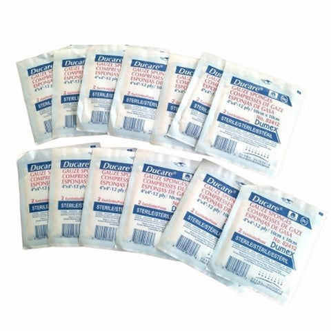 Derma e, Gauze Sponge Ducare Cotton 12-Ply 4 X 4 Inch Square Sterile, 1 Pack