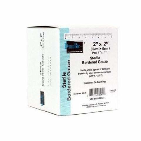 DermaRite, Adhesive Dressing 2 X 2 Inch Gauze Sterile, Box Of 50