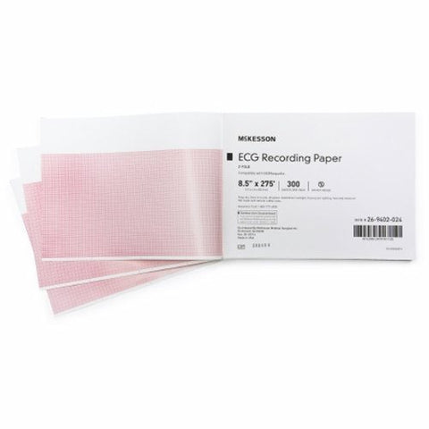 McKesson, ECG Recording Paper 8-1/2 Inch X 275 Foot Z-Fold, Pack Of 300