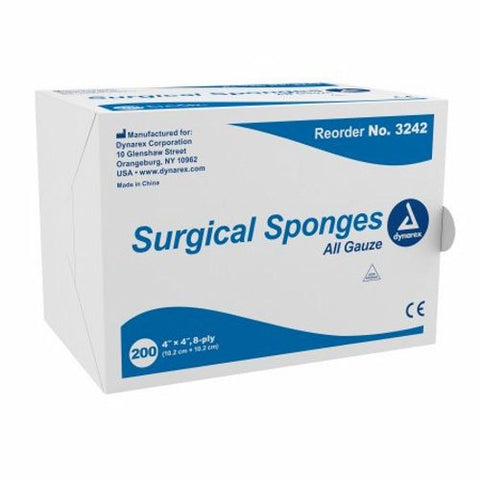 Dynarex, Gauze Sponge 4 X 4 Inch 8-Ply NonSterile 3242, Case Of 20
