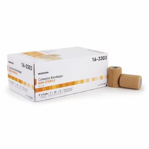 McKesson, Cohesive Bandage 3 Inch X 5 Yard Self-Adherent Closure Tan 16-53313, Case Of 24