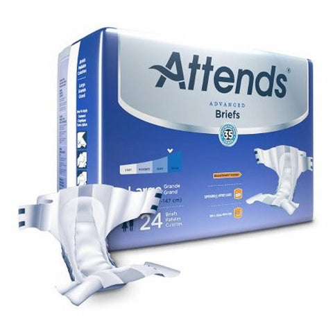 Attends, Unisex Adult Incontinence Brief Large Disposable DDC30, Case Of 3