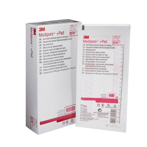 3M, Composite Dressing Medipore 3-1/2 X 8 Inch Rectangle Sterile Nonwoven Backing, 1 Each