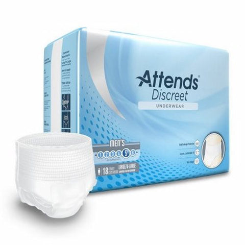 Attends, Male Adult Absorbent Underwear For Men Pull On with Tear Away Seams Large, Case Of 4