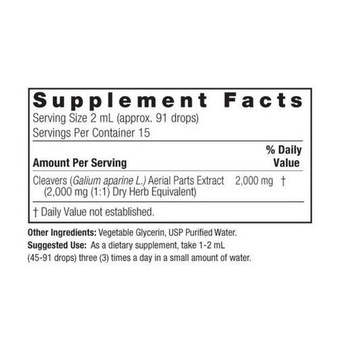 Nature's Answer, Cleavers Aerial Parts Alcohol Free, 1 Oz Nature's Answer