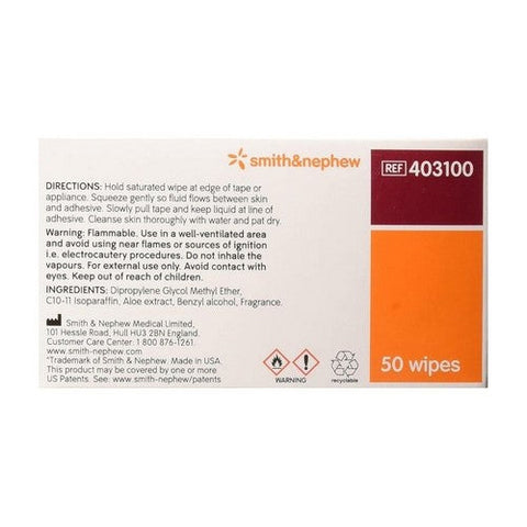 Smith & Nephew, Adhesive Remover Remove Wipe, Box Of 50 Smith & Nephew