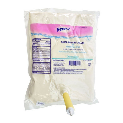 DermaRite, Hand and Body Moisturizer Renew 800 mL Dispenser Refill Bag Scented Cream, Count of 12