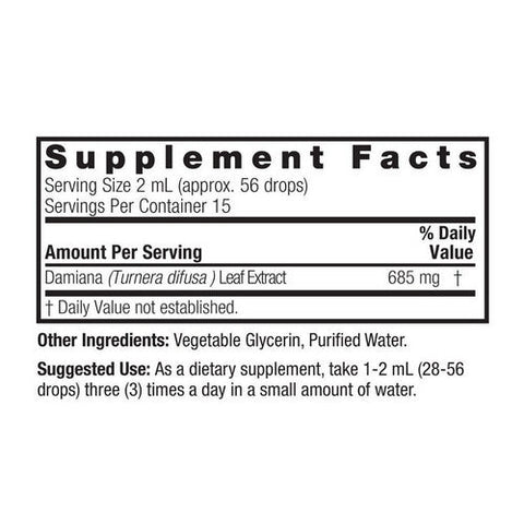 Nature's Answer, Damiana Leaves Extract Alcohol Free, 1 Oz Nature's Answer