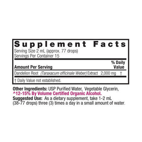Nature's Answer, Dandelion Root Extract Alcohol Free, 1 Oz Nature's Answer