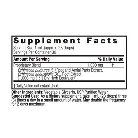 Nature's Answer, Echinacea Root Fluid Extract Alcohol-Free, 1000 Mg, 1 Oz Nature's Answer
