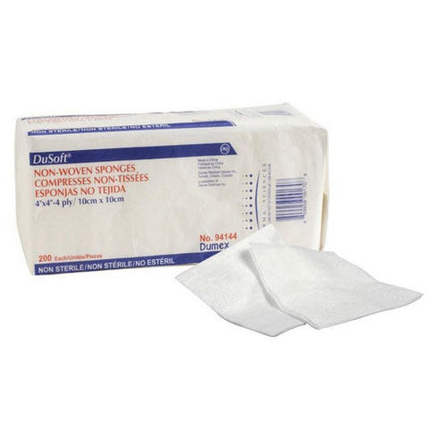 Derma e, NonWoven Sponge Dusoft Polyester / Rayon 4-Ply 4 X 4 Inch Square NonSterile, Pack Of 200 Derma e