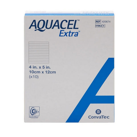 Convatec, Hydrofiber Dressing Aquacel  Extra Hydrofiber (Sodium Carboxymethylcellulose) 4 X 5 Inch, Count of 1