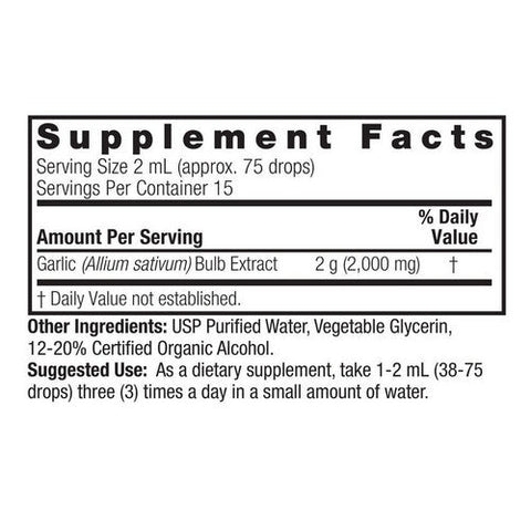 Nature's Answer, Garlic Extract Low Alcohol, 2000 Mg, 1 Oz Nature's Answer