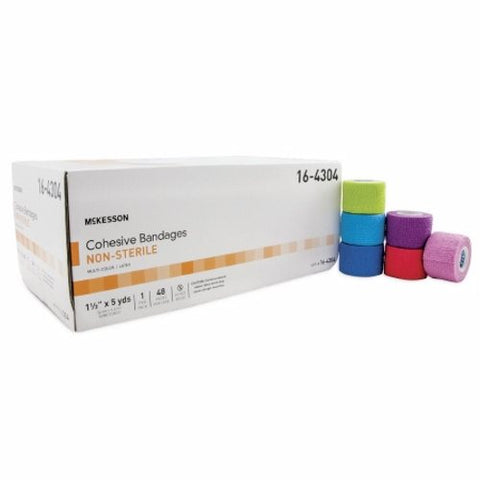 McKesson, Cohesive Bandage 1-1/2 Inch X 5 Yard Self-adherent Closure 16-4304, Count of 48