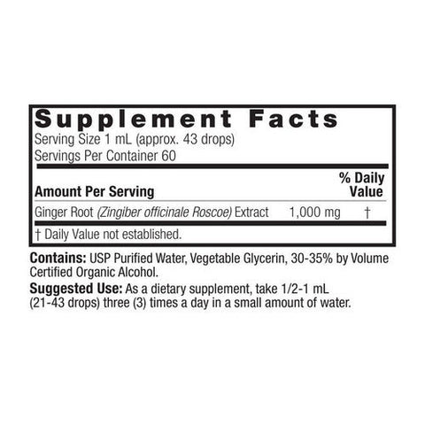 Nature's Answer, Ginger Root Extract Low Alcohol, 1000 Mg, 2 Oz Nature's Answer